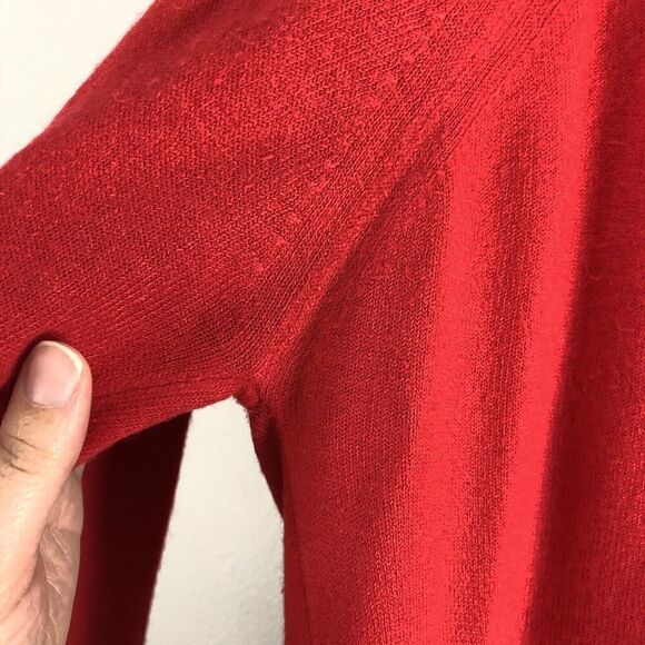 Designers Originals Womens‎ Size Large 40 Sweater Cherry Red Mock Neck 1/4 Zip - Picture 5 of 14
